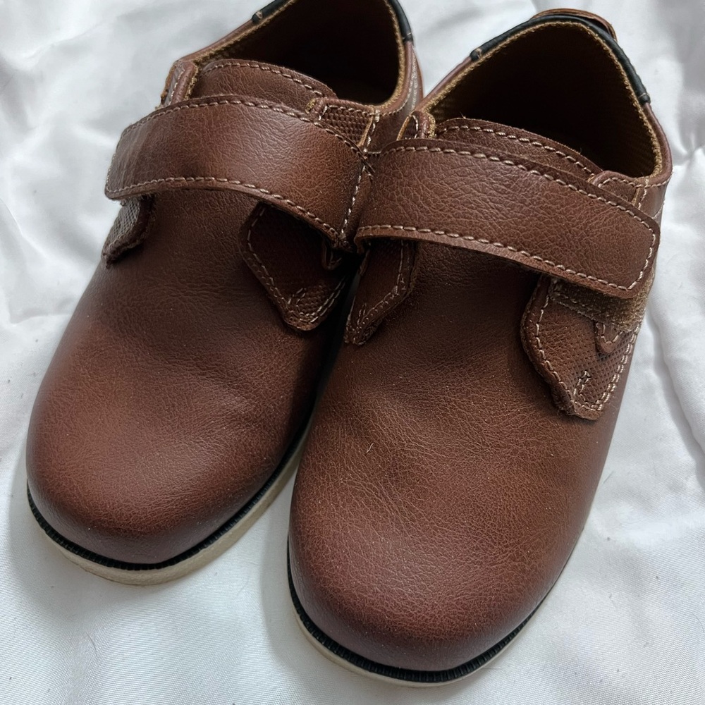 Jumping Beans 9T Brown Kids Shoes with Velcro Straps Jace Oxford
